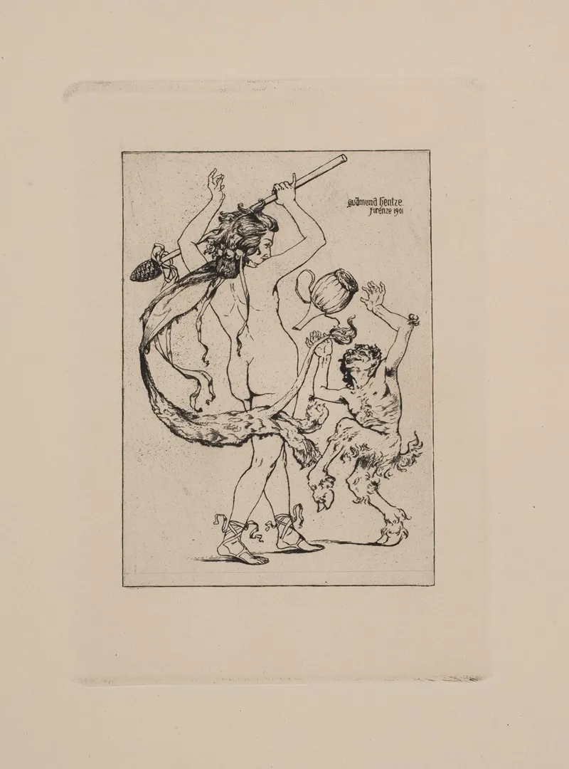 Satyr Og Baccantinde Wall Art by Gudmund Hentze - High-Resolution Digital Print