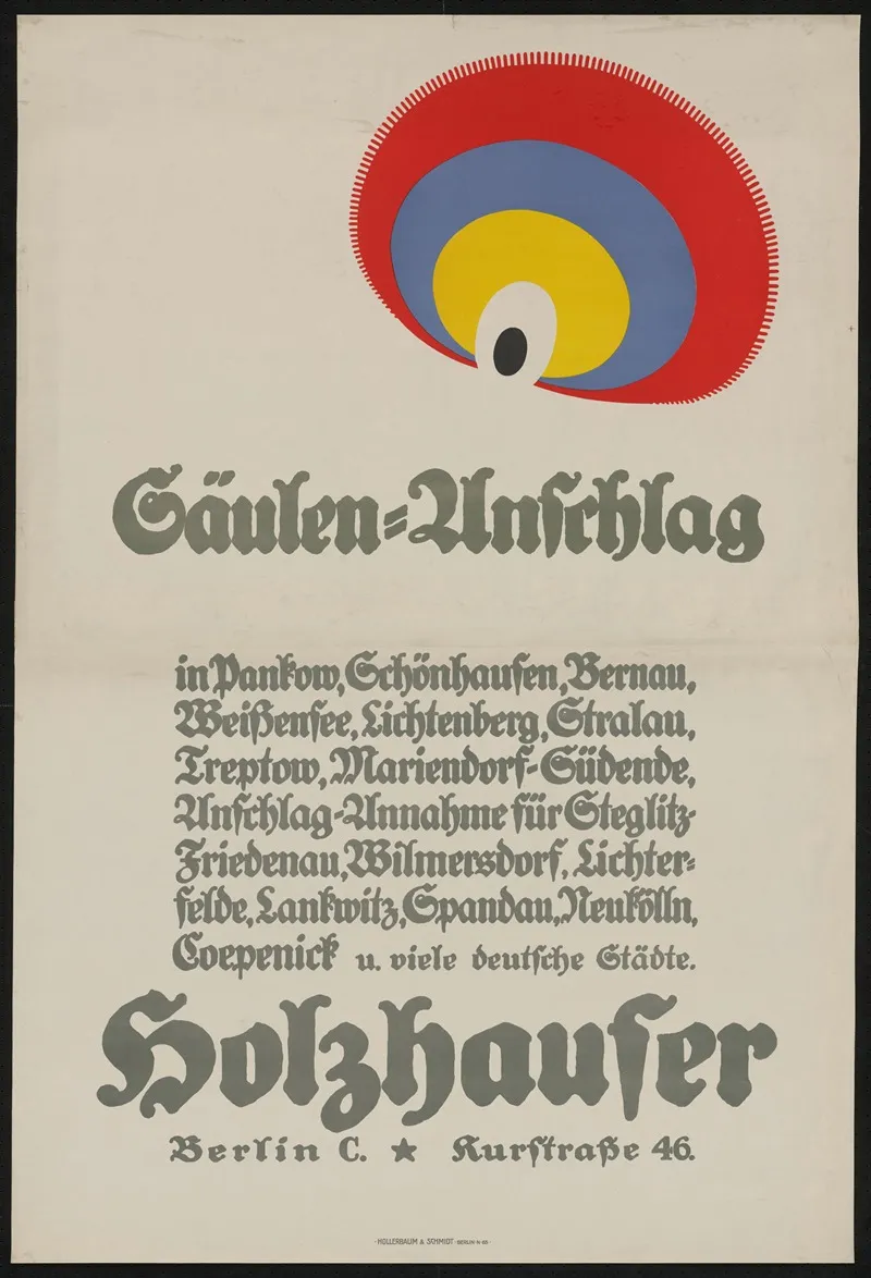 Saulenanschlag Holzhauser Wall Art by Julius Klinger - High-Resolution Digital Print
