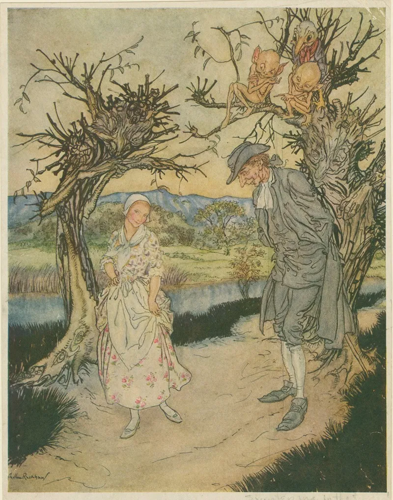Sauntering Along In The Twilight Wall Art by Arthur Rackham - High-Resolution Digital Print