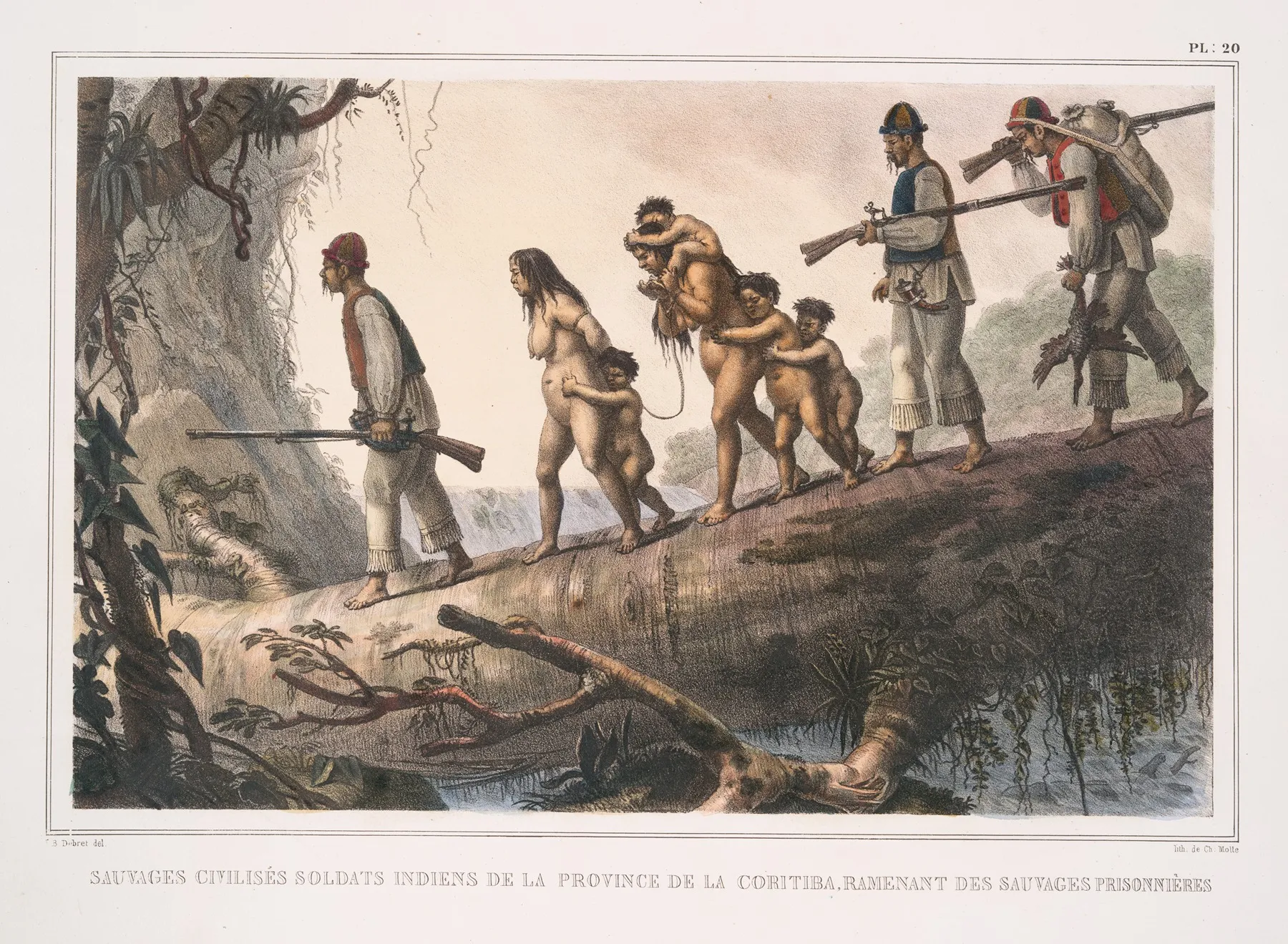 Sauvages Civilises Soldats Indiens De La Province De La Coritiba Ramenant De Sauvages Prisonnieres
