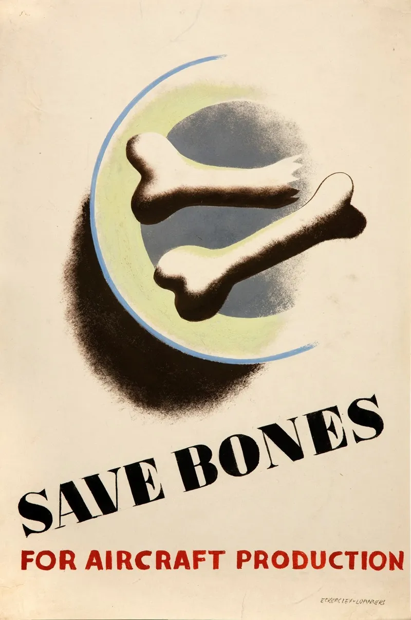 Save Bones For Aircraft Production Wall Art by Tom Eckersley - High-Resolution Digital Print