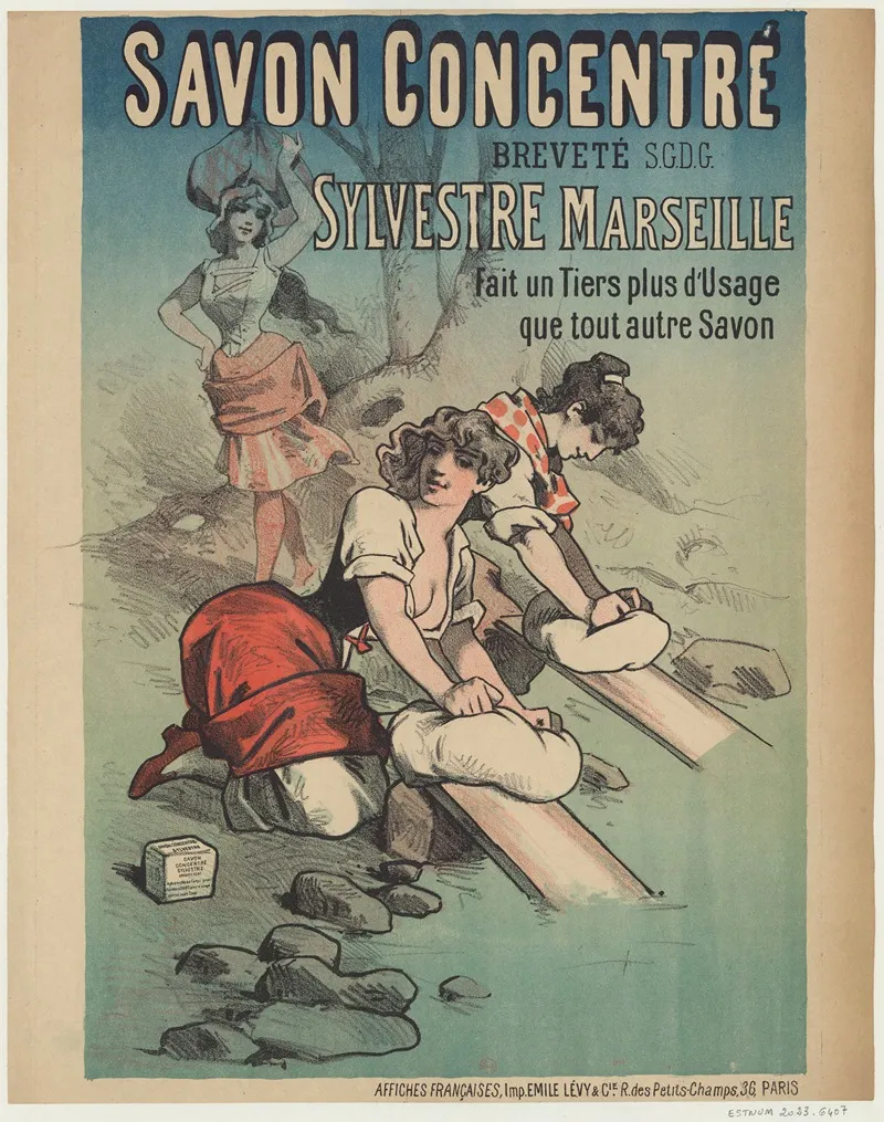 Savon Concentre Sylvestre Marseille Fait Un Tiers Plus Dusage Que Tout Autre Savon Wall Art by Imp. Emile Lévy - High-Resolution Digital Print