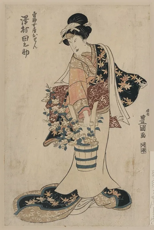 Sawamura Tanosuke No Yusuke Nyobo Osen Wall Art by Toyokuni Utagawa - High-Resolution Digital Print