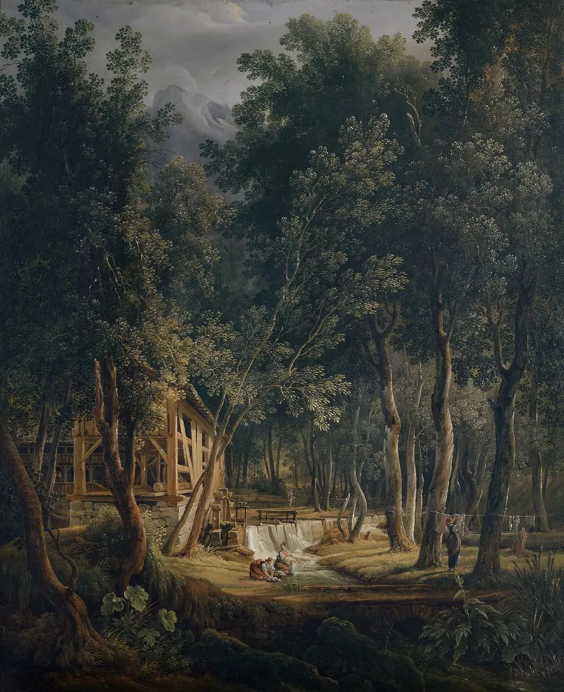 Sawmill In The Lauterbrunnen Valley Wall Art by Samuel Birmann - High-Resolution Digital Print