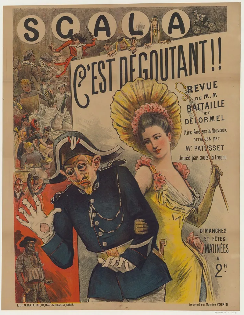 Scala Cest Degoutant Revue De Mm Battaille Et Delormel Wall Art by Lith. G. Bataille - High-Resolution Digital Print