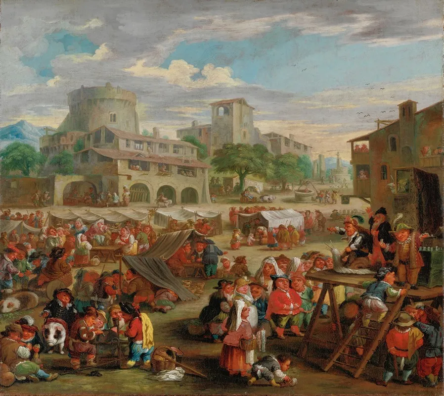 Scena Di Mercato E Arringa Del Ciarlatano Wall Art by Enrico Albricci - High-Resolution Digital Print