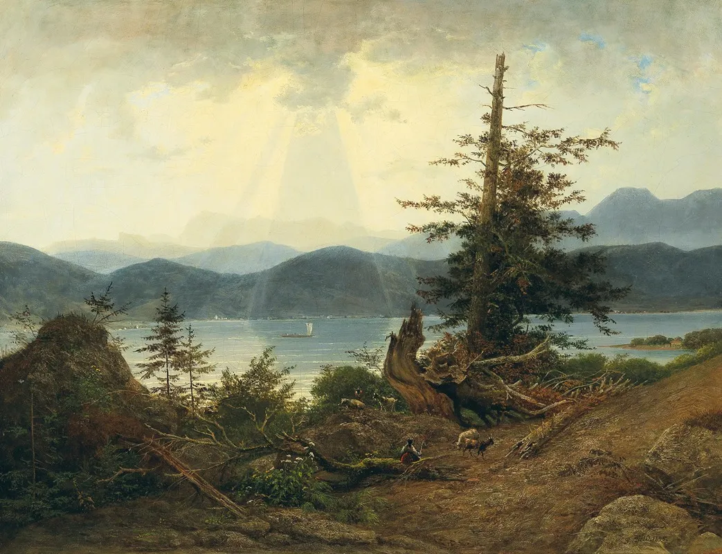 Scene At Attersee Wall Art by Josef Feid - High-Resolution Digital Print