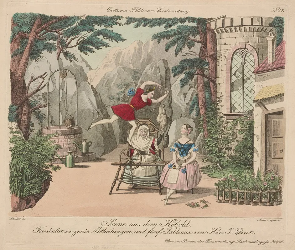 Scene Aus Dem Kobold Feenballet In Zwei Abtheilungen Und Funf Tableaux Von Hrn J Perrot Wall Art by Johann Christian Schoeller - High-Resolution Digital Print