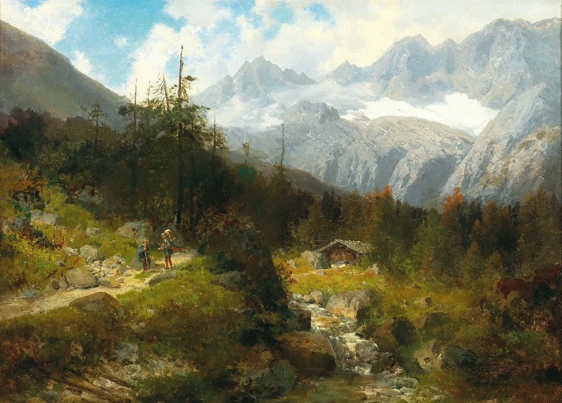Scene Between Handeck And Grimsel Wall Art by Joseph Schoyerer - High-Resolution Digital Print