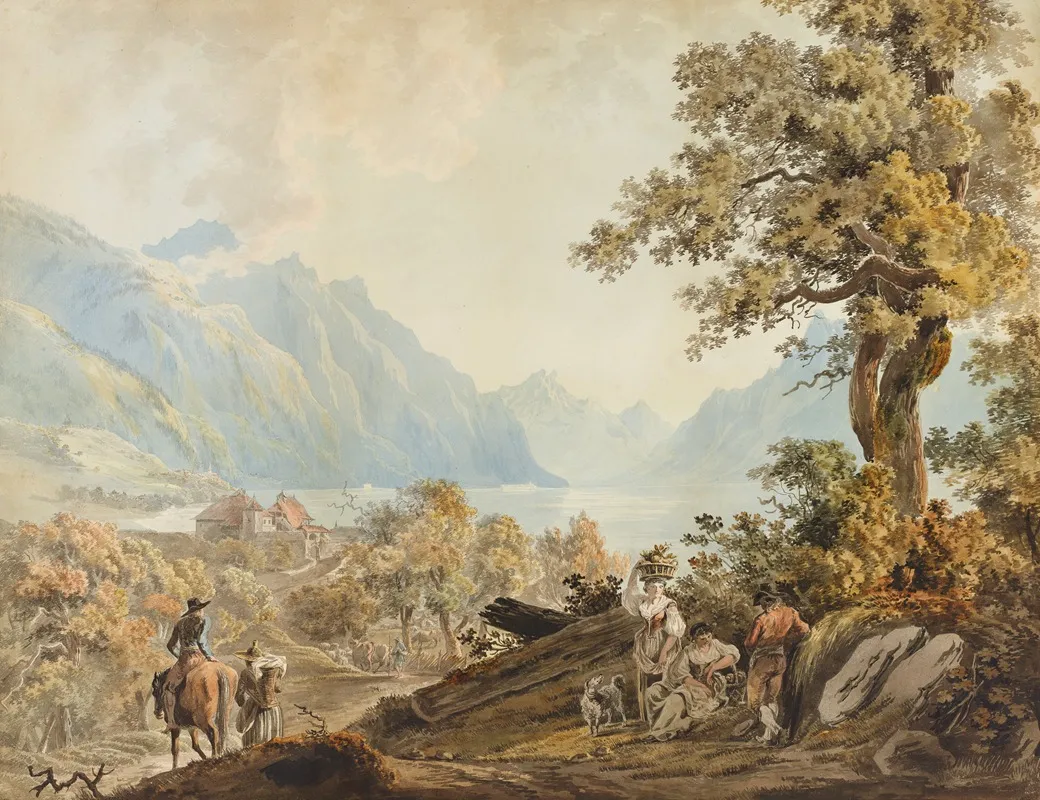 Scene Champetre Pres De Clarens Wall Art by Johann Karl Müllener - High-Resolution Digital Print