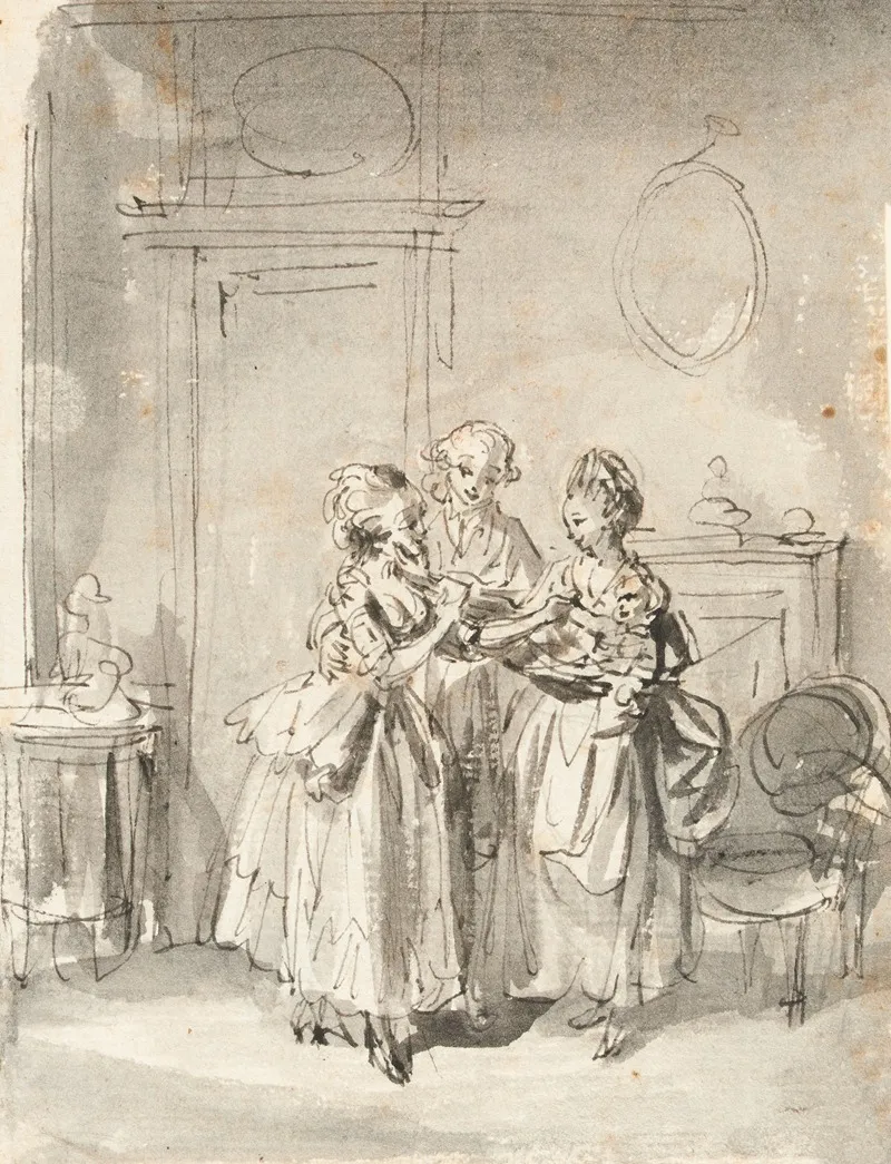 Scene Dans Un Boudoir Wall Art by Sigmund Freudenberger - High-Resolution Digital Print