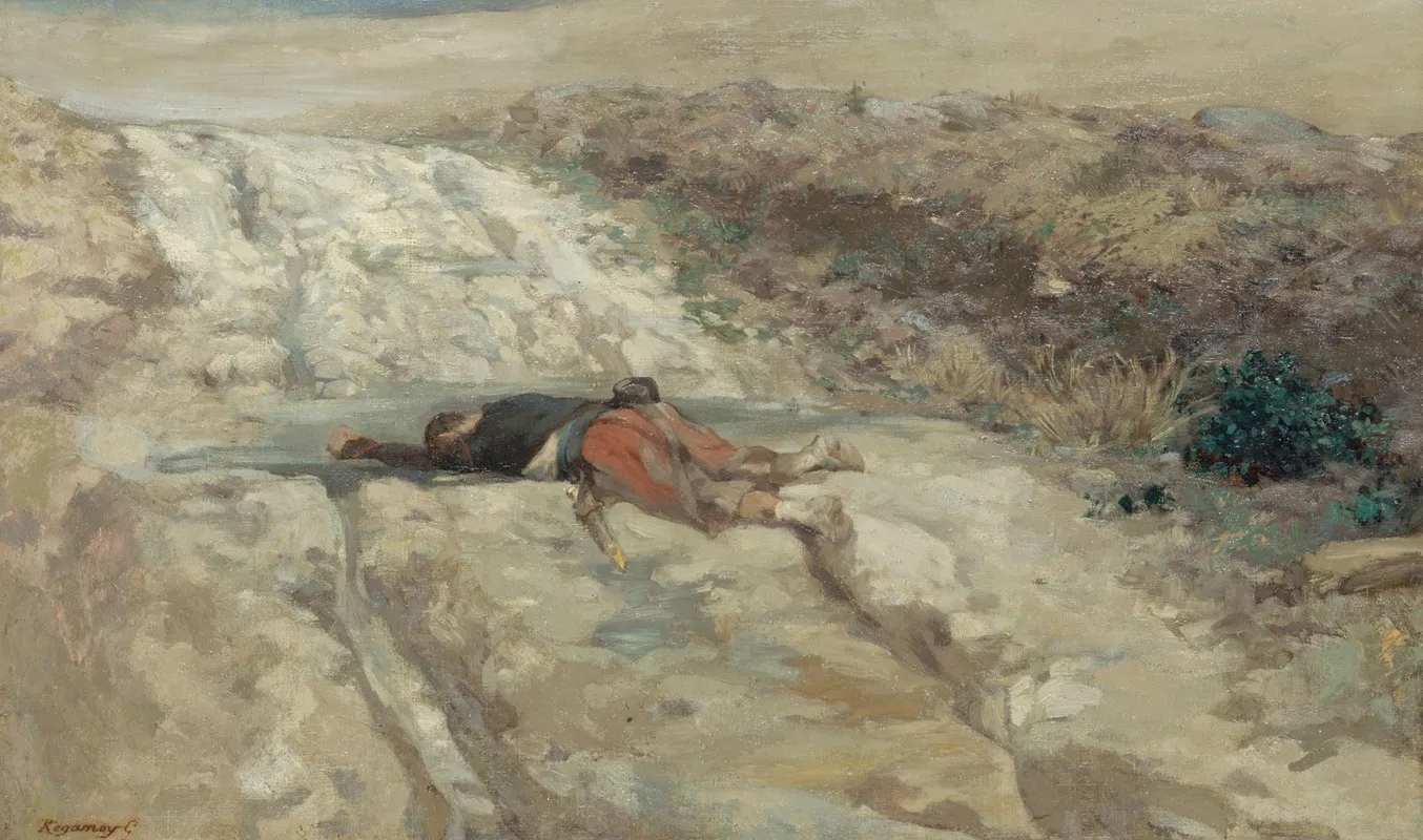Scene De La Guerre De 1870 Soldat Mort Sur Un Champ De Bataille