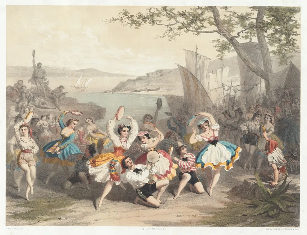 Scene De Lopera La Tarentelle Etoile De Messine Wall Art by A. Morlon - High-Resolution Digital Print