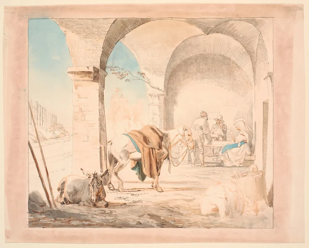 Scene Fra Et Osteri 2 Wall Art by Johan Thomas Lundbye - High-Resolution Digital Print