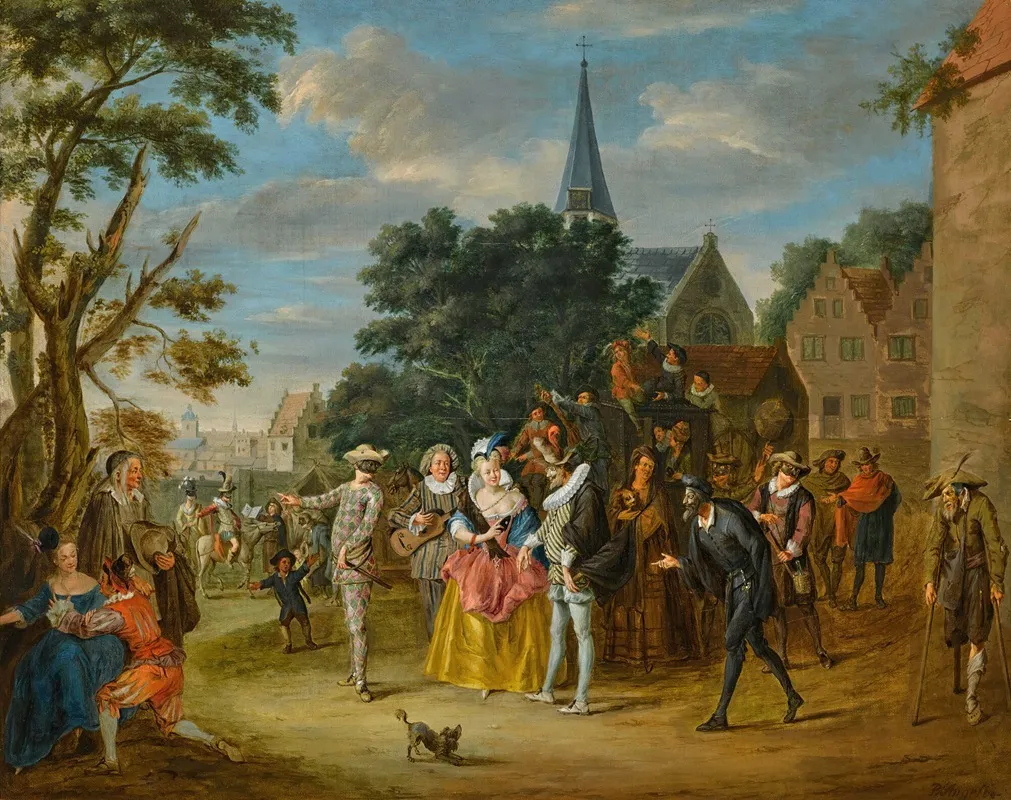 Scene From Commedia Dellarte Wall Art by Pieter Angillis - High-Resolution Digital Print