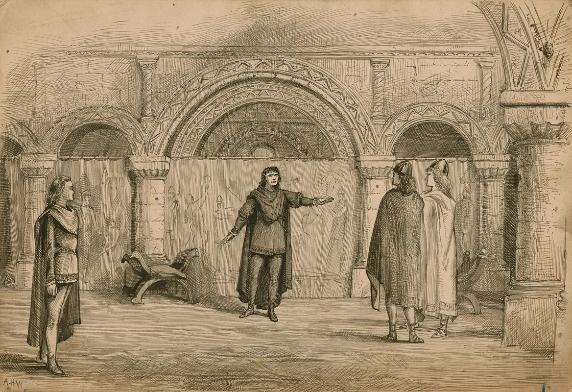 Scene From Hamlet Act I Sc 2 At The Shakespeare Memorial Theatre Wall Art by Alfred H. Wall - High-Resolution Digital Print