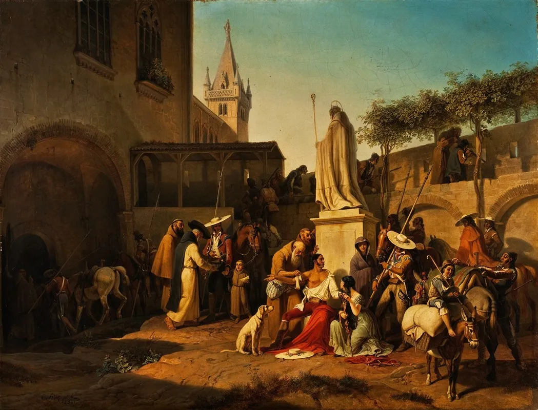 Scene From The Defence Of A Spanish Town During A Guerrilla War Wall Art by Carl Von Heideck - High-Resolution Digital Print