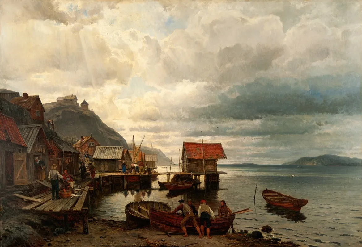 Scene From The West Coast Of Sweden Wall Art by Johan Edvard Bergh - High-Resolution Digital Print