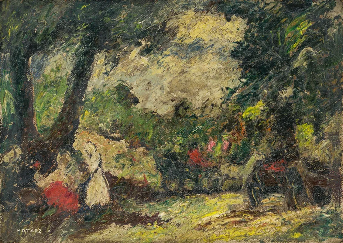 Scene In A Park 4 Wall Art by Károly Kotász - High-Resolution Digital Print