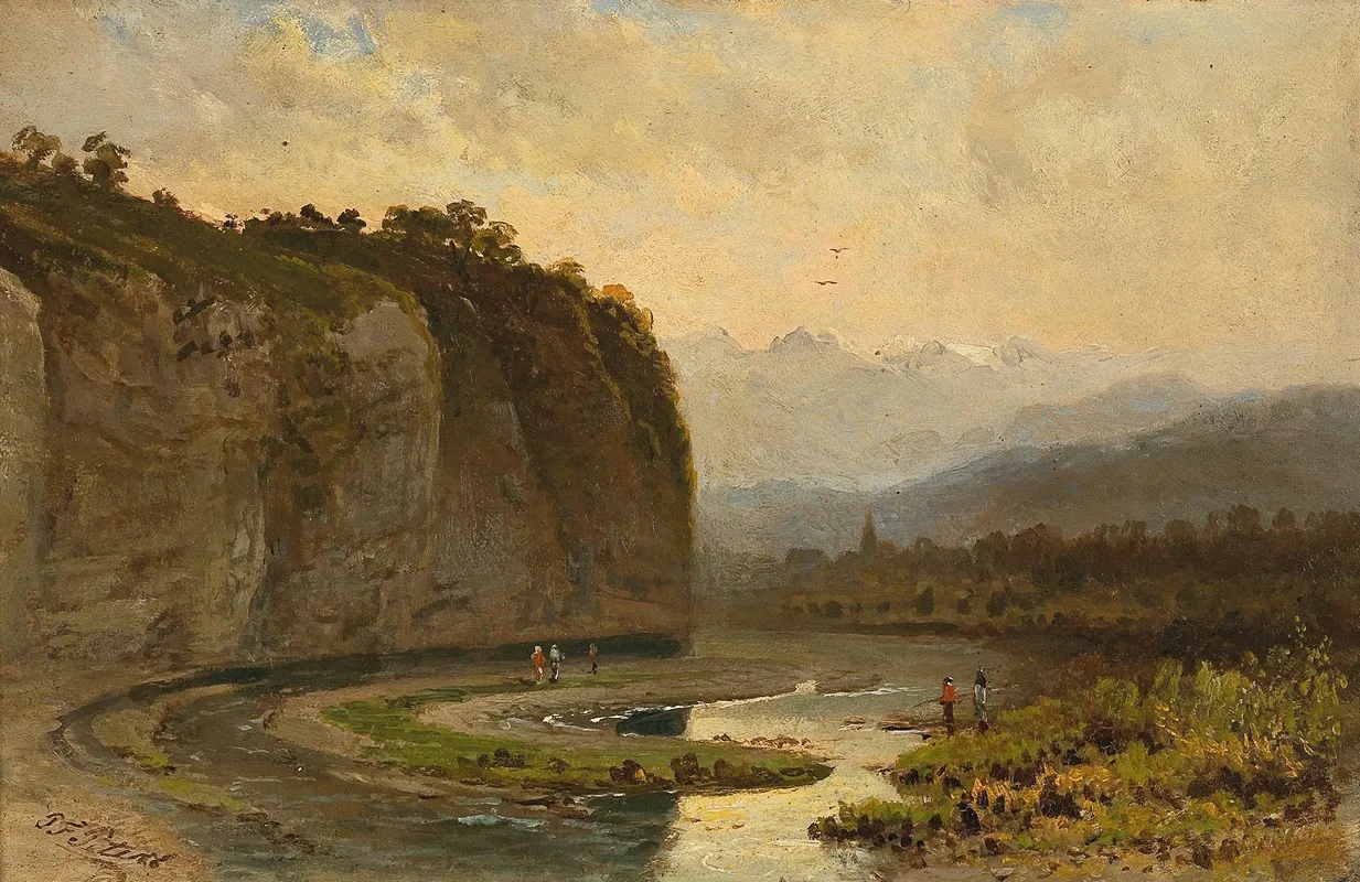 Scene Of The Inntal Near Pfunds In Tyrol Wall Art by Pieter Franciscus Peters - High-Resolution Digital Print