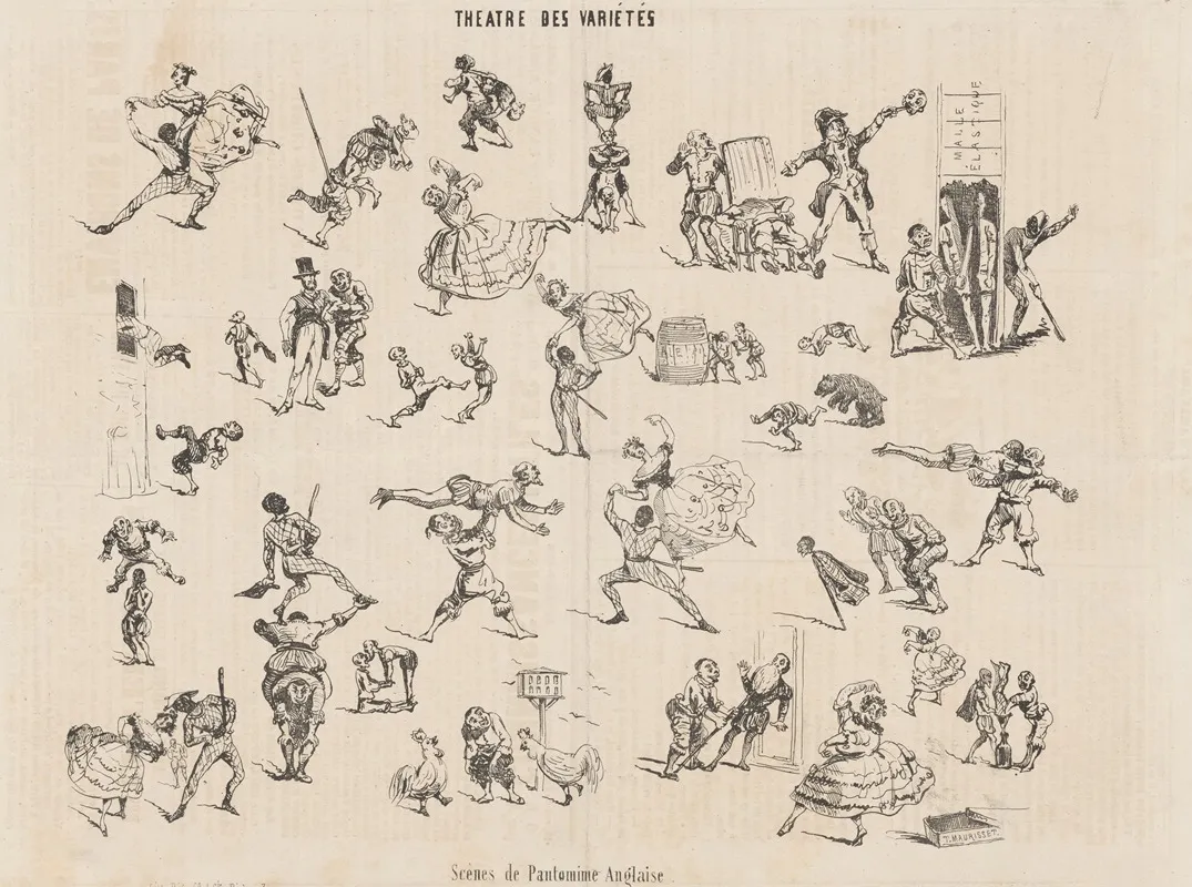 Scenes De Pantomime Anglaise Wall Art by Théodore Maurisset - High-Resolution Digital Print
