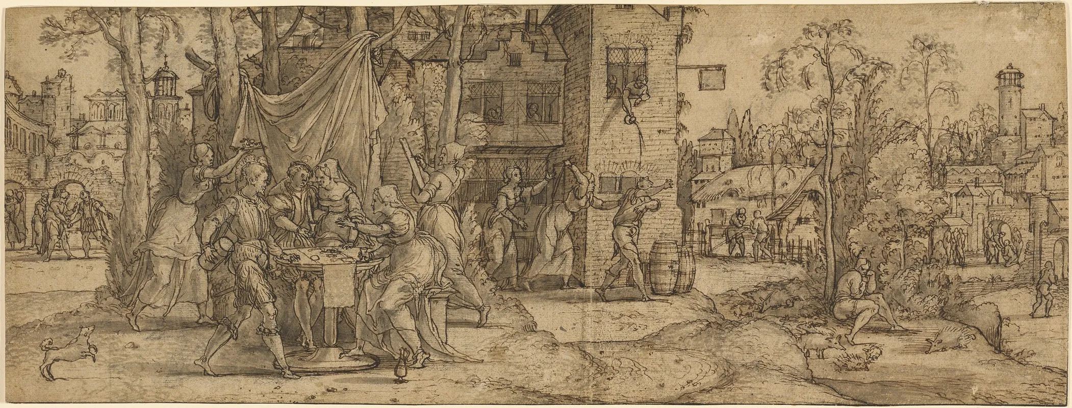 Scenes From The Life Of The Prodigal Son Wall Art by Master of Saint Christopher - High-Resolution Digital Print