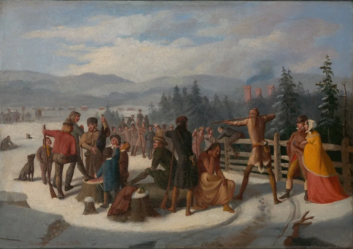 Scenes From The Pioneers By Cooper Deerslayer At The Shooting Match Wall Art by William Walcutt - High-Resolution Digital Print