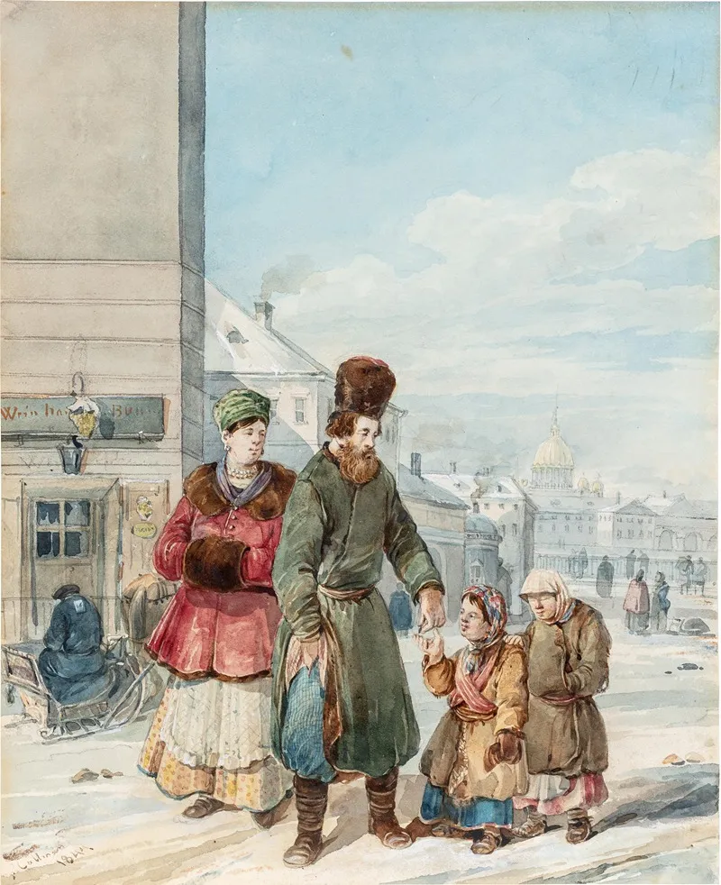 Scenes Of Life In Russia In The 19th Century Pl 05 Wall Art by Karl Ivanovich Kollmann - High-Resolution Digital Print