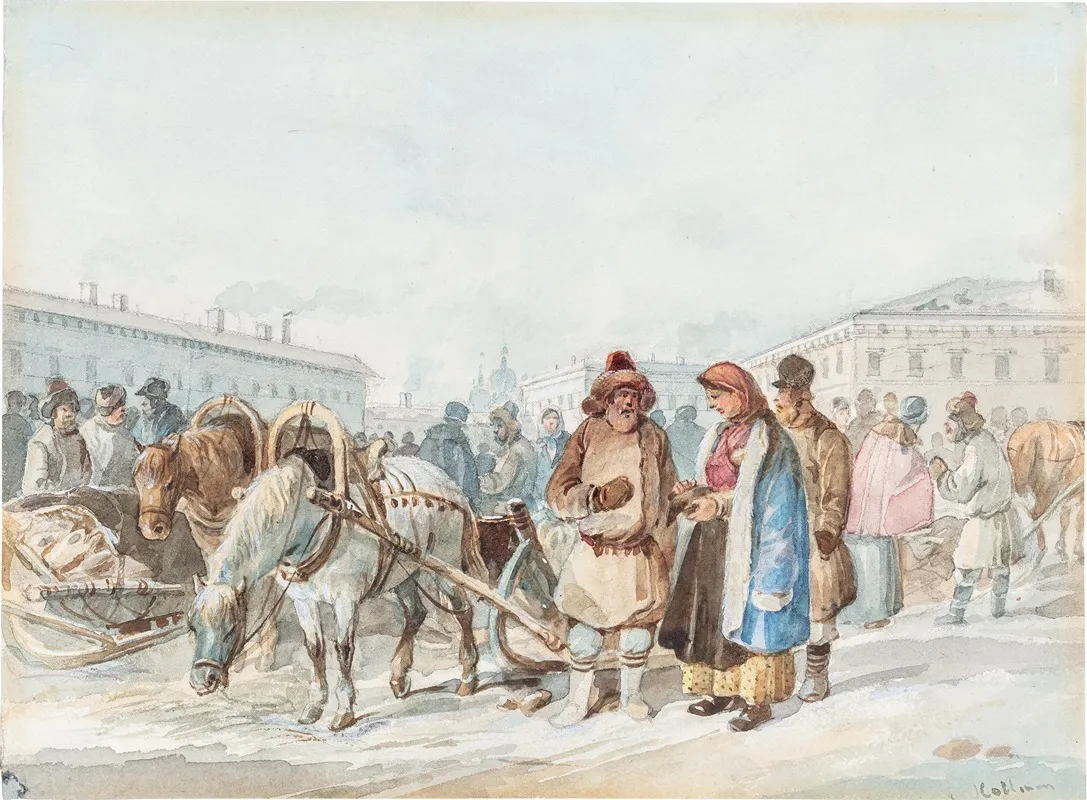 Scenes Of Life In Russia In The 19th Century Pl 09 Wall Art by Karl Ivanovich Kollmann - High-Resolution Digital Print