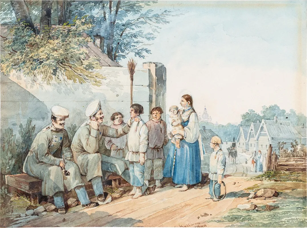 Scenes Of Life In Russia In The 19th Century Pl 14 Wall Art by Karl Ivanovich Kollmann - High-Resolution Digital Print