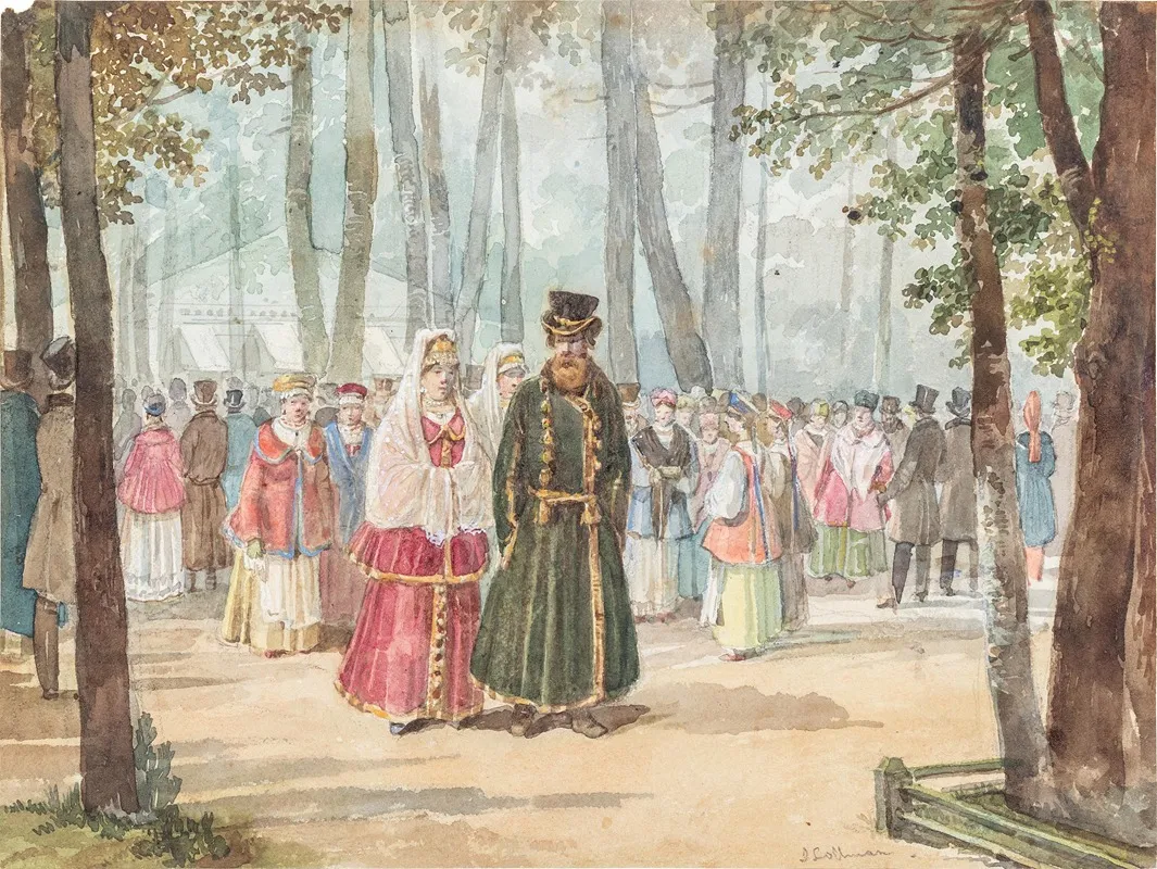 Scenes Of Life In Russia In The 19th Century Pl 17 Wall Art by Karl Ivanovich Kollmann - High-Resolution Digital Print