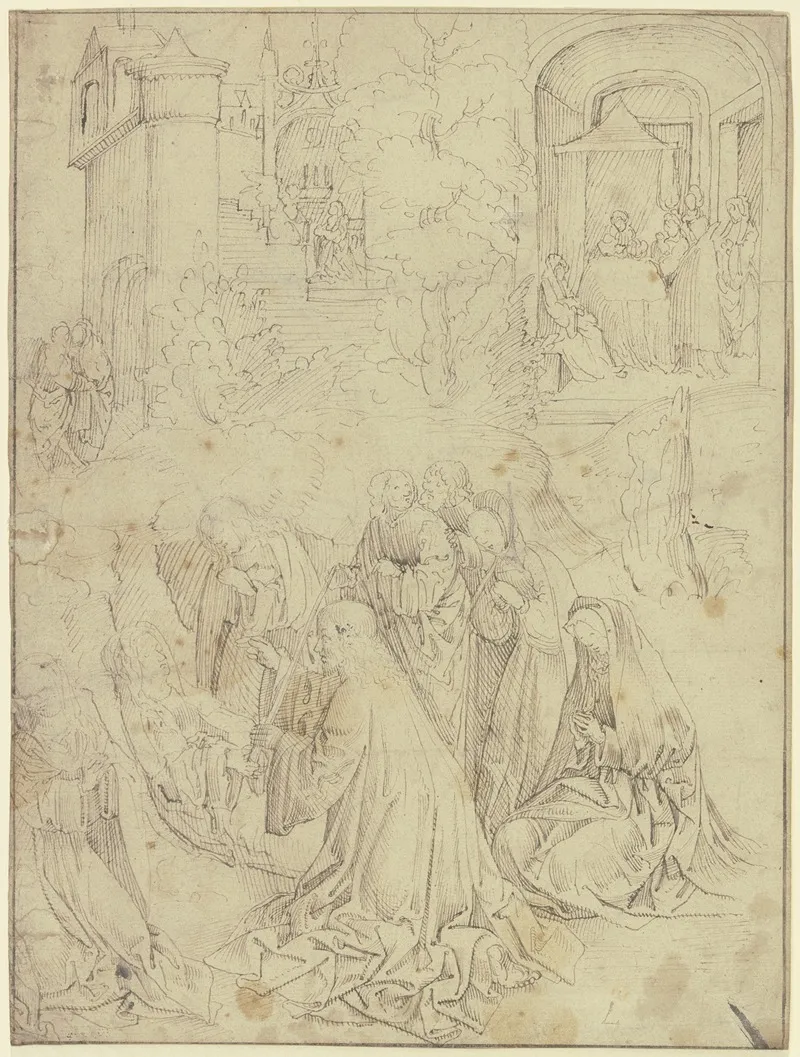 Scenes Of Life Of St Anne Wall Art by Jacob Cornelisz. - High-Resolution Digital Print