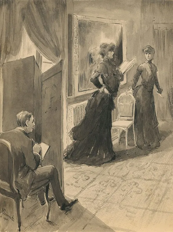 Scenes Of Sarah Bernhardts Life 3 3 Wall Art by Maurice Perronnet - High-Resolution Digital Print