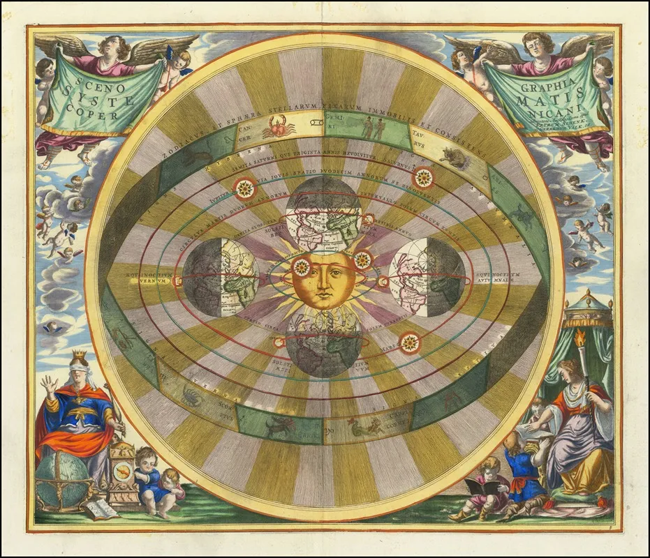 Scenographia Systematis Copernicani Wall Art by Andreas Cellarius - High-Resolution Digital Print