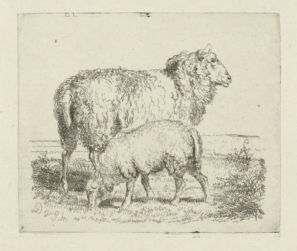 Schaap Met Lam Wall Art by Dirk Van Lokhorst - High-Resolution Digital Print