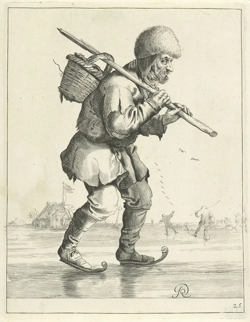 Schaatsende Boer