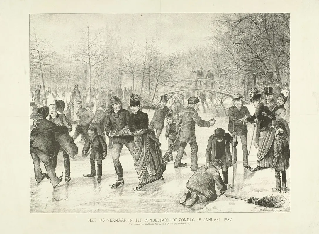 Schaatsende Mensen In Het Vondelpark In Amsterdam Ijsvermaak In T Vondelpark