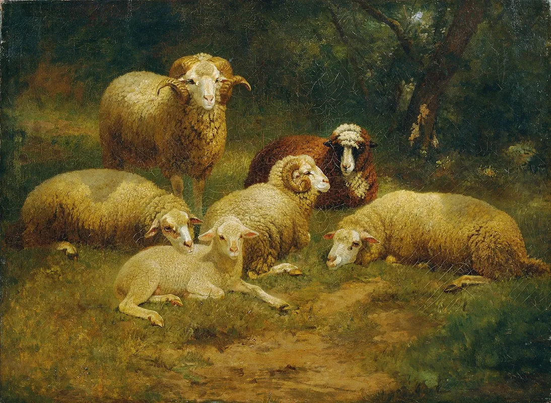 Schafe 2 Wall Art by Johann Baptist Hofner - High-Resolution Digital Print