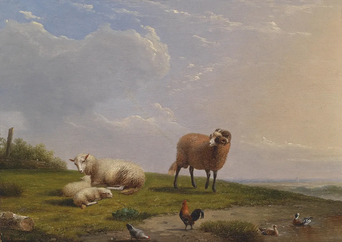 Schafe In Landschaft Wall Art by Frans van Severdonck - High-Resolution Digital Print