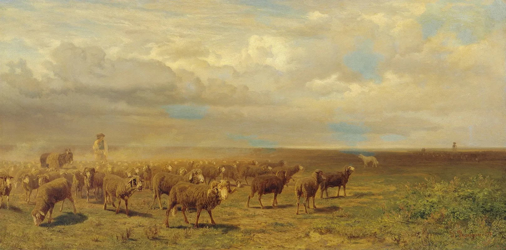 Schafherde In Der Puszta Wall Art by Gustav Ranzoni - High-Resolution Digital Print