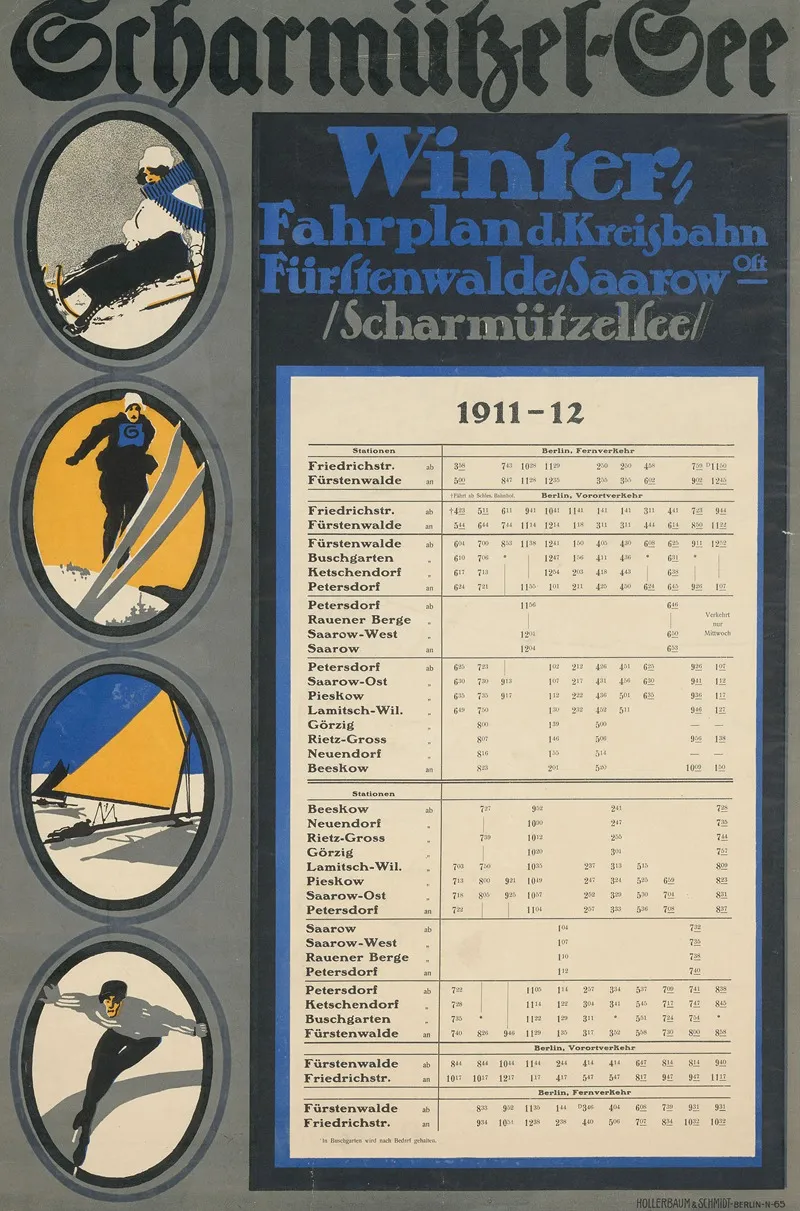 Scharmutzel See Winterfahrplan Der Kreisbahn Furstenwalde Saarow