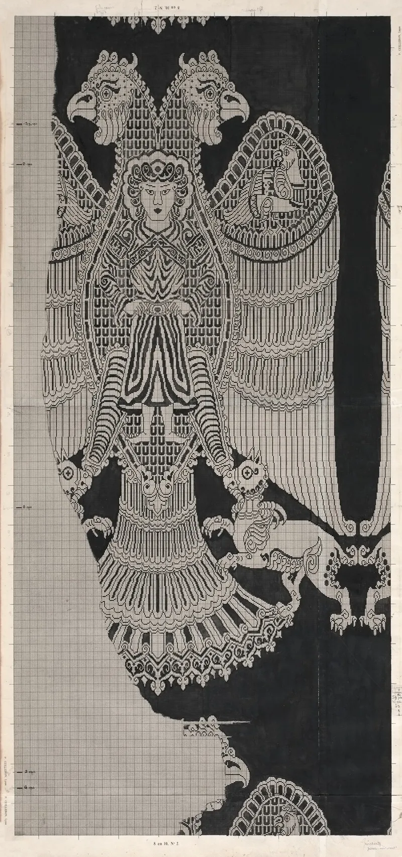 Schematic Drawing Of Buyid Silk Wall Art by Félix Guichert - High-Resolution Digital Print
