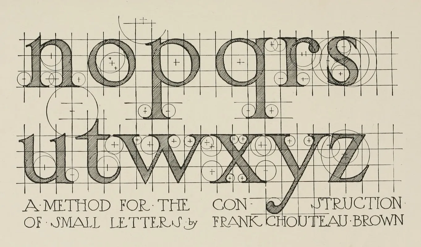 Scheme For The Construction Of Roman Small Letters 2 Wall Art by Frank Chouteau Brown - High-Resolution Digital Print