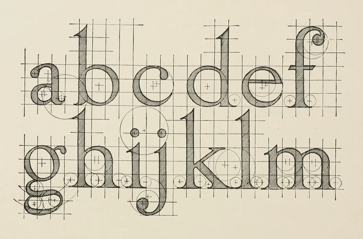 Scheme For The Construction Of Roman Small Letters Wall Art by Frank Chouteau Brown - High-Resolution Digital Print