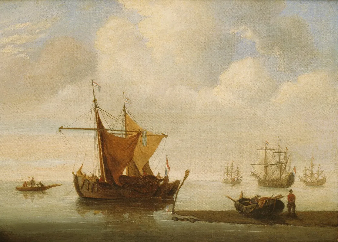 Schepen Voor Anker Wall Art by Jan Van Os - High-Resolution Digital Print