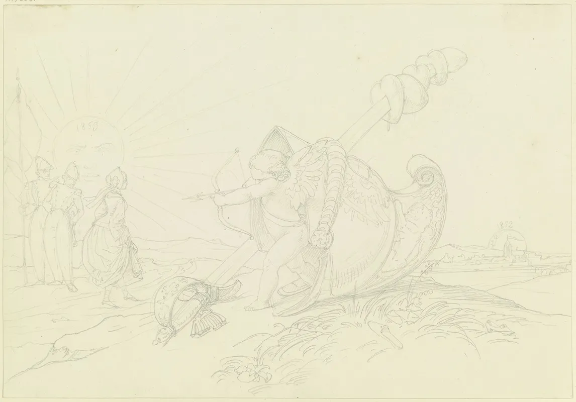 Scherzhafte Auffassung Der Erklarung Des Befreundeten Barons C V W Oesterr Dragoner Offiziers Er Suche Zur Ehe Die Frau Mit Den Kleinsten Fussen Wall Art by Eduard von Steinle - High-Resolution Digital Print