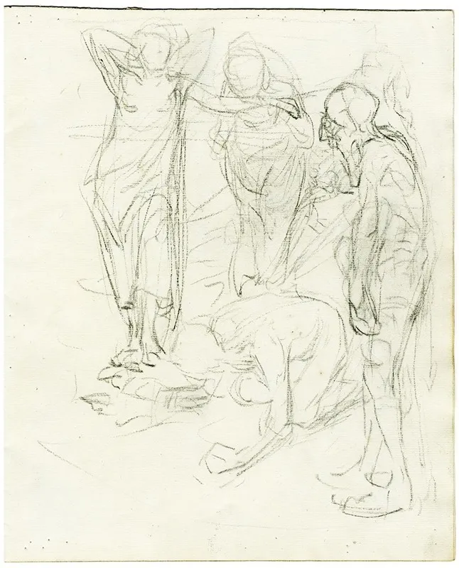 Schetsboekkatern Met Verschillende Compositiestudies 2