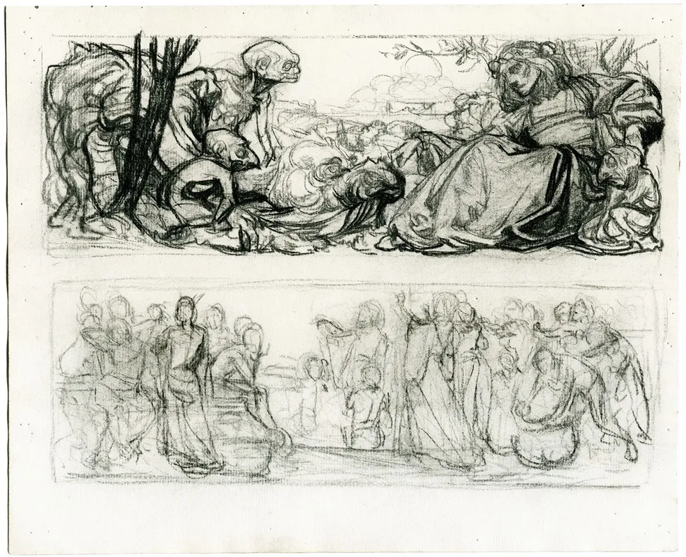 Schetsboekkatern Met Verschillende Compositiestudies 3