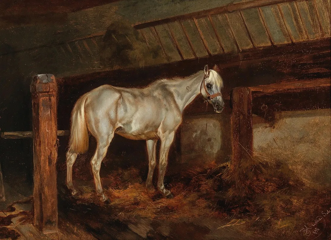 Schimmel Im Stall 2 Wall Art by Joseph Heicke - High-Resolution Digital Print