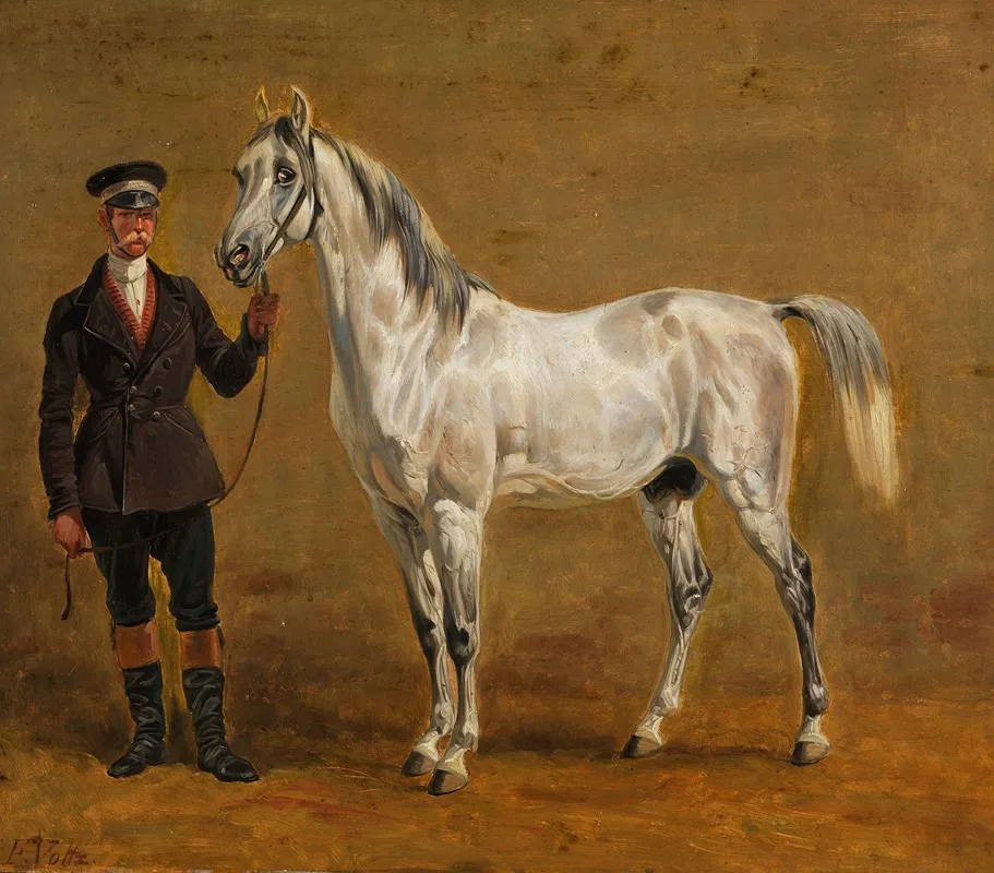Schimmel Mit Rittmeister Wall Art by Friedrich Voltz - High-Resolution Digital Print